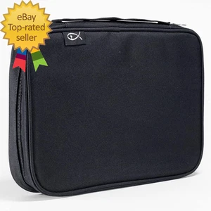 Canvas Bible Case Black Bible Cover for Men and Women Fabric Zippered Bag - Picture 1 of 1