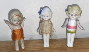 Vintage Bisque Mini Jointed Doll Lot of 3 Kewpie - Picture 1 of 7