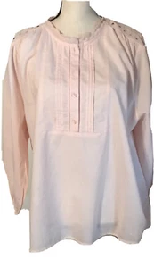 Lucky Brand Womens Peach Cotton Blouse Sz XL.  New $79. Retail. T20 - Picture 1 of 6