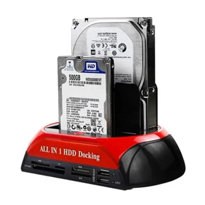 "Disco duro todo en uno estación de acoplamiento" USB 2.5/3.5" SATA IDE HDD lector de tarjetas - Imagen 1 de 8