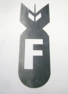 F Bomb Metal Emblem Badge, Rocket Hot Rat Rod Chopper Biker - Picture 1 of 1