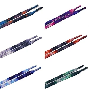 Galaxy Print Flat Shoe Laces for Air Penny Jordan AJ Kyrie Kobe KD Max 90 - Picture 1 of 8