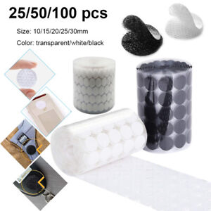 10,15, 20,25,30mm Hook & Loop Sticky Self Adhesive Round Dots Coins Circles Tape
