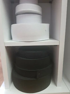 Elastici piatti 5mm-50mm larghi elastici bianchi neri per cucire fascia vita - Foto 1 di 26