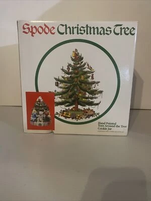 Spode Christmas Tree Cookie Jar Toys Around the Tree Santa Lid 13" W/ Box - Image 1 of 4