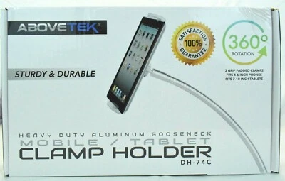 AboveTEK Heavy Duty Desk Mount Aluminum Gooseneck Holder for Tablets Cellphones - Image 1 of 4