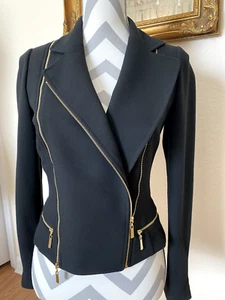 Antonio Melani Jacke Damen XS schwarz Mischgewebe Moto Full Zip klassisch Freizeit - Bild 1 von 9