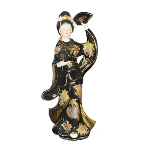 Vintage Keramik 16" Figur Geisha japanisches Mädchen im Kimono handbemalt Schönheit! - Bild 1 von 17