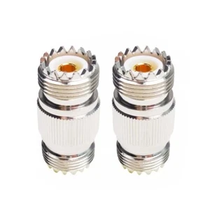 2PCS UHF Female to Female SO239 RF Coaxial Adapter for CB Ham Radio Antenna - Picture 1 of 2