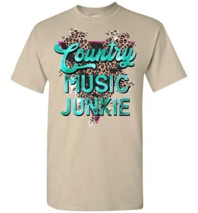 Country Music Junkie Graphic Tee Shirt Top - Picture 1 of 22