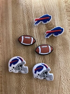 Buffalo Bills Football Team Charm For Crocs Shoe Charms - 6 Pieces Free Ship - Picture 1 of 1