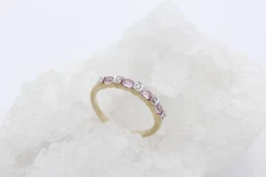 Zarter Juwelen Damen Ring aus 375 / 9k Gelbgold mit Farbsteine & Diamanten - Picture 1 of 4