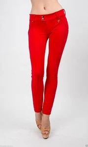 MET in Jeans K-FIT/J Verde Rojo Pantalones Elásticos Calce Ajustado Pantalones de felpa Cintura baja - Imagen 1 de 6