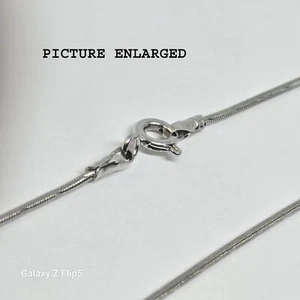18K SOLID WHITE GOLD SNAKE CHAIN 17" D/C SPARKLING 4.6 GRAMS ITALIAN. - Picture 1 of 2