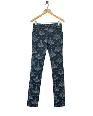 Pantalones CLASE ROBERTO CAVALLI Estampado Flores Azul Talla US6 Foto 1 de 4