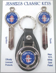 Juego de llaves clásicas de lujo Blue Lincoln Star oro blanco 1966 1967 1968 1969 1970  - Imagen 1 de 6