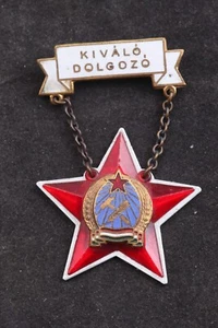 50er Jahre Ungarn Medaille Top Arbeiter Rakosi Kommunist Roter Stern Arbeitergeneral - Bild 1 von 3