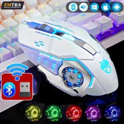 USB Rechargeable Wireless Mouse Gaming Computer Silent Bluetooth Mouse  - Image 1 of 4