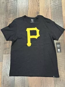 Pittsburgh Pirates MLB ’47 Men's Black Scrum Logo T-Shirt Size XL - NWT - Picture 1 of 6