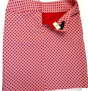 GONNA IN COTONE MODELLO JACQUARD ROSSO/BIANCO TALBOTS NUOVA CON ETICHETTE $90 COMPLETAMENTE FODERATA taglia 14 - Foto 1 di 9