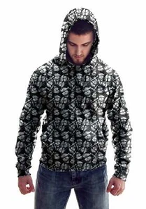 Elliz Clothing Elliz Clothing's Army Skulls Pattern Graphic Hoodie - Picture 1 of 6