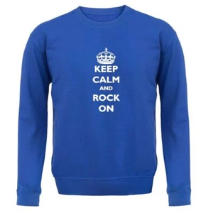 Keep Calm And Rock On - Kids Hoodie / Sweater - Music Festival Gig Band Love Fan - Picture 1 of 20
