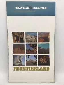 1969 FRONTIER AIRLINES FRONTIERLAND Giant US Fold-Out Route Map Downtown Vegas - Picture 1 of 8