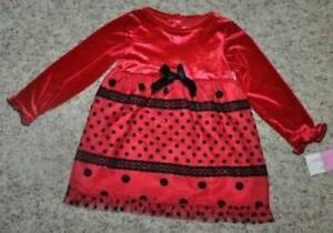 Girls Christmas Dress Sophie Rose Red Black Velvet Holiday Toddler-size 4T