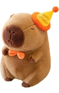 New MEDIUM Capybara Brown Stuffed Animal Plush "HAPPY BIRTHDAY" Pillow Toy Doll - Picture 1 of 8