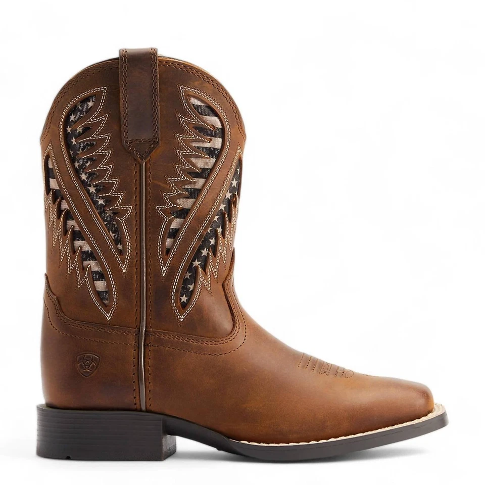 Bota occidental Ariat Youth Quickdraw Venttek bronceada envejecida Foto 1 de 1