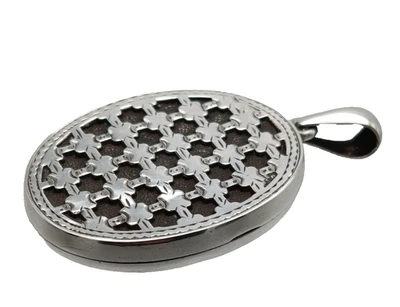 Antiguo medallón victoriano de plata esterlina con sello de 1884 diseño de celosía inusual Foto 1 de 4