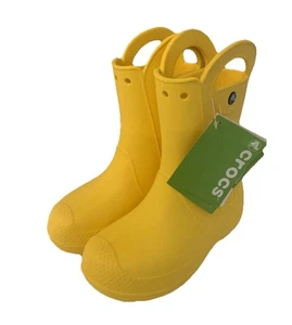 Crocs Juniors - Handle It Rain Boots - Yellow - UK J2 - EUR 33/34 - NEW - Picture 1 of 8