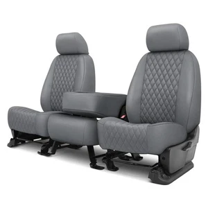 For Dodge Ram 2500 06-09 Seat Cover Faux Leather Diamond Shield Quilted 1st Row - Picture 1 of 2