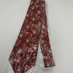 NOS Vintage Disney Jungle Book Red Tie 100% Silk Red Tie Rack Made In Italy - Picture 1 of 5