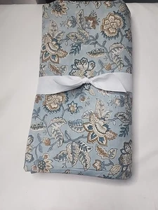 POTTERY BARN BROOKE BLOCKDRUCK TISCHDECKE 70 X 108 IN 100 % BAUMWOLLE. - Bild 1 von 7