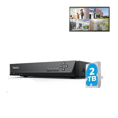 REOLINK NVR POE 8 Canali 4K DI Videocamera Di Sorveglianza CCTV 2TB HDD - Image 1 of 4