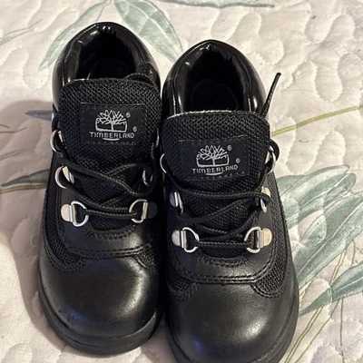 Botas de campo Timberland couro preto 15806 caminhada ao ar livre criança menino tamanho 9 - Imagem 1 de 4