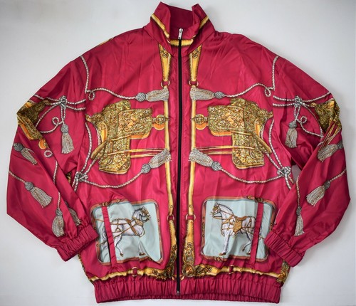 ?️ GUCCI CAVALLI EQUESTRIAN NAPPE stampa BOMBER OVERSIZE giacca a vento L