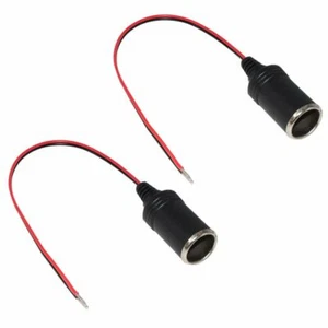 Encendedor de automóvil de 12 V hembra enchufe de extensión enchufe conector salida 2 piezas - Imagen 1 de 4