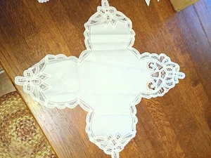 NUEVO DOILEY DE ALGODÓN RECORTADO VINTAGE, 23" X 23" - Imagen 1 de 4