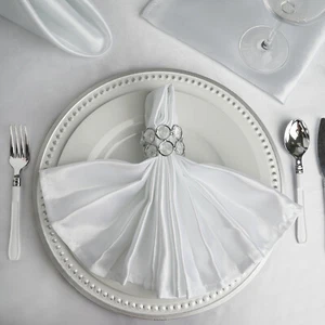 20" Satin NAPKINS Wedding Party Baby Shower Table Supply Decorations Wholesale - Picture 1 of 235