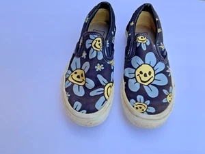 Scarpe donna Vans classiche slip on trippy grin floreali nere taglia 7 M fiore - Foto 1 di 9