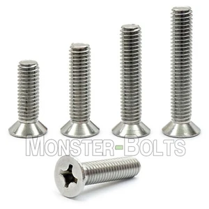 M4 Stainless Steel Phillips Flat Head Countersunk Machine Screws A2 18-8 DIN 965 - Picture 1 of 11