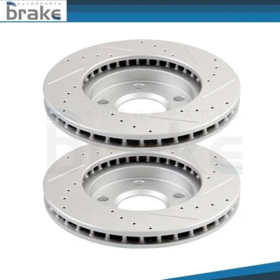 Front Drilled Slotted Brake Rotors 5 Lug For 1999-2001 Oldsmobile Alero GL 2,4L Foto 1 de 4