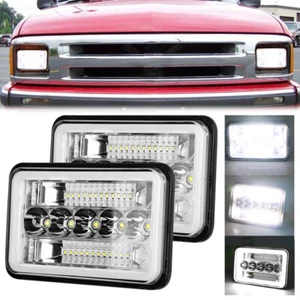2pc 4x6" LED Headlights DRL Sealed Beam for Chevy S10 Blazer 1994 1995 1996 1997 - Picture 1 of 10