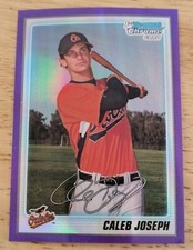 2010 Bowman Chrome Prospects Caleb Joseph Purple Refractor #BCP55 -/999 Orioles 