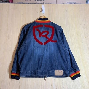 Vintage Rocawear Denim Jacket Youth Large Blue Long Sleeve Boy's Zip Up Y2K - Picture 1 of 14