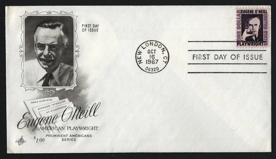 #1294 $1 Eugene O'Neill, Art Craft-Add FDC **ANY 5=FREE SHIPPING** - Image 1 of 1