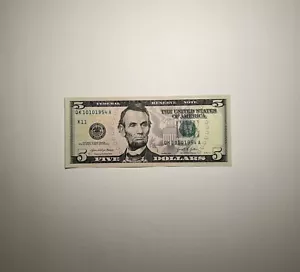 $5 Dollar Bill Birthday or Anniversary Date Note October 10 1954 Fancy Serial # - Picture 1 of 5