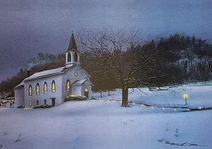 NEU Grant Thee Peace Open Edition Druck von Tim Liess - Kirche - Winter - Bild 1 von 1